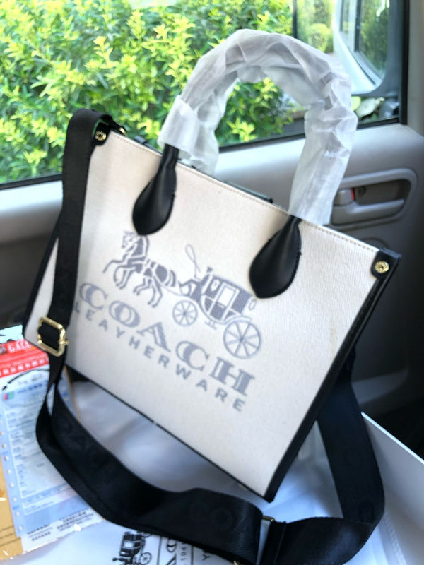 Coach Canvas Signature Tote Bag