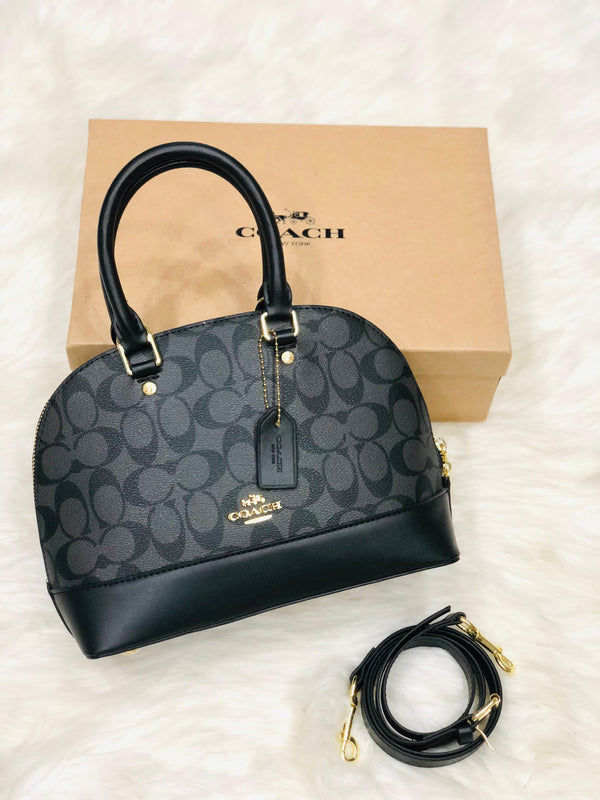Coach Black Signature Mini Dome Satchel