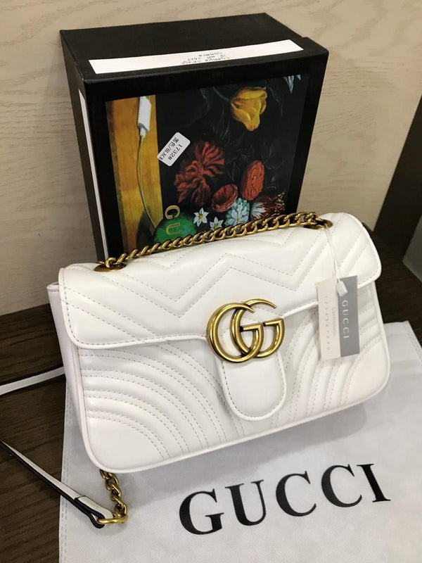 Gucci GG Marmont Small Shoulder Bag White